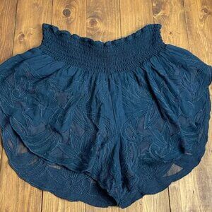 Free People Cheeky + Flowy Floral Embroidered Festival Shorts | Small